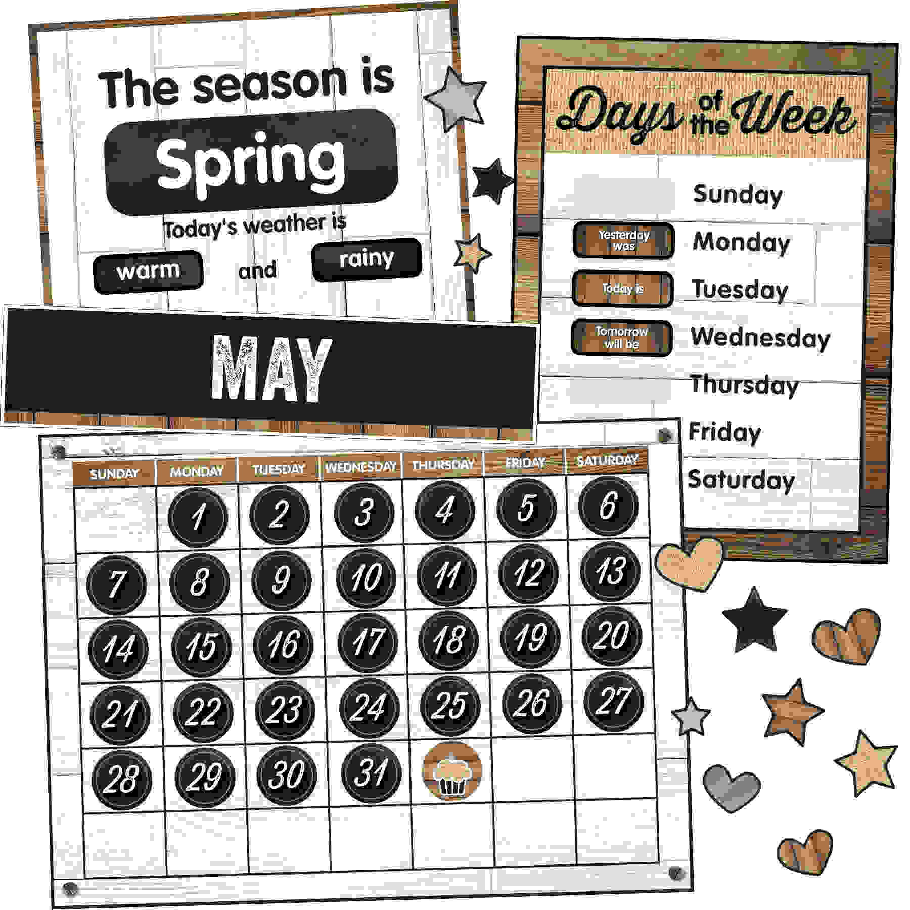 Industrial Chic Calendar Bulletin Board Set