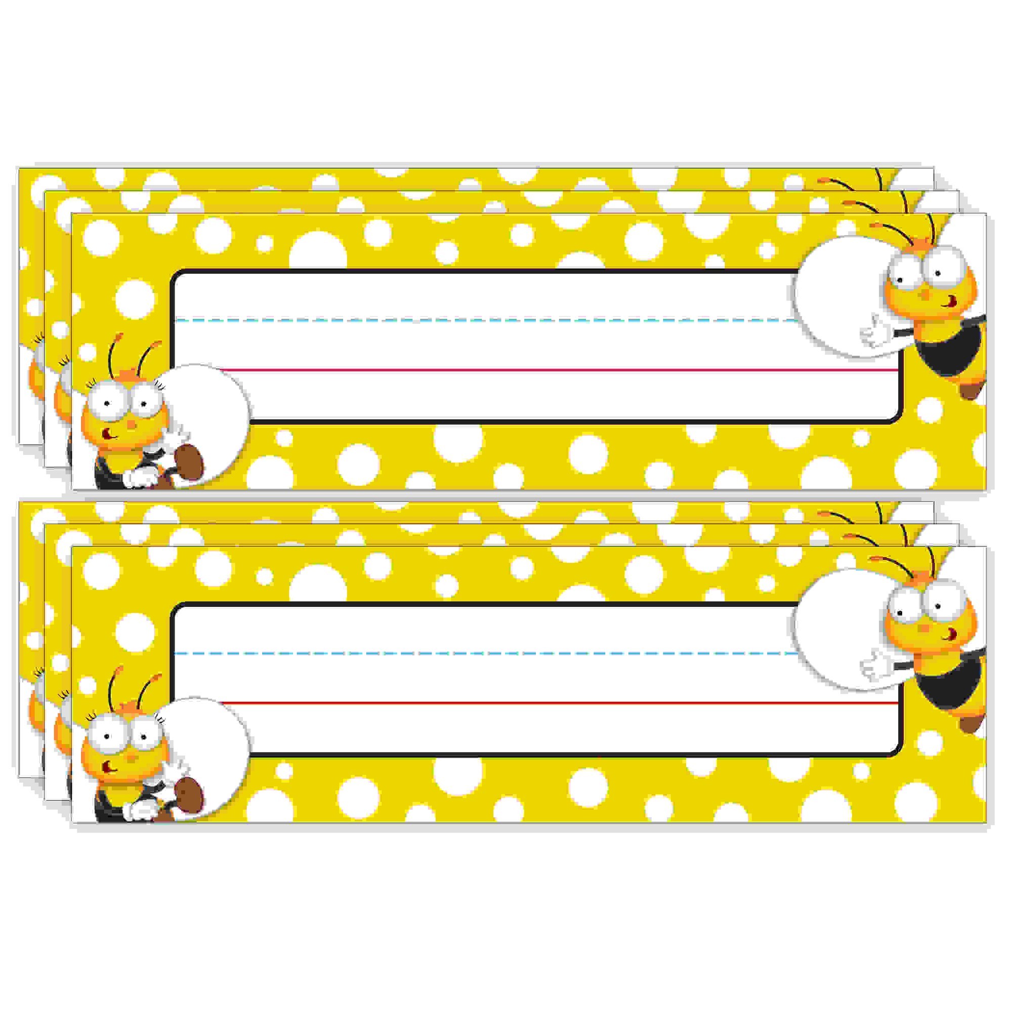 Buzz-Worthy Bees Nameplates, Grades PK-5, 36 Per Pack, 6 Packs