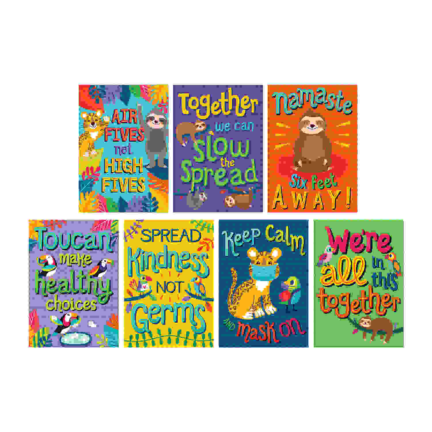 One World Healthy and Happy Poster Set, Set of 7