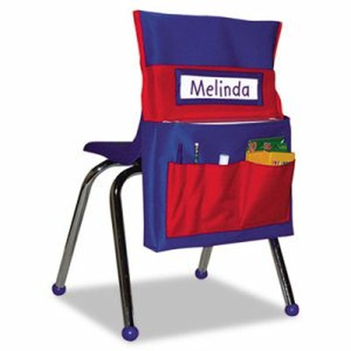 Chairback Buddy Pocket Chart, Blue/Red
