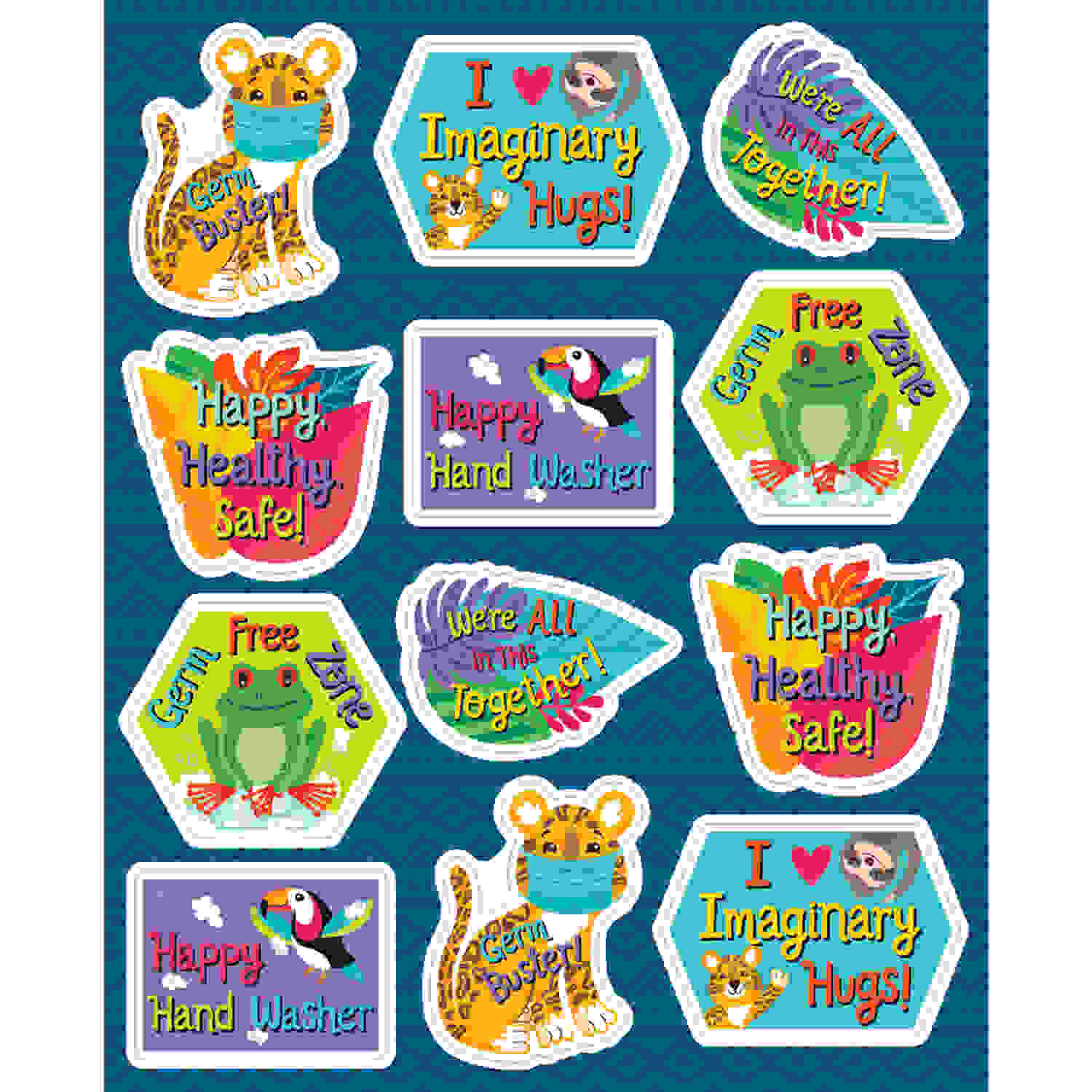 One World Germ Busters Shape Stickers, Pack of 72