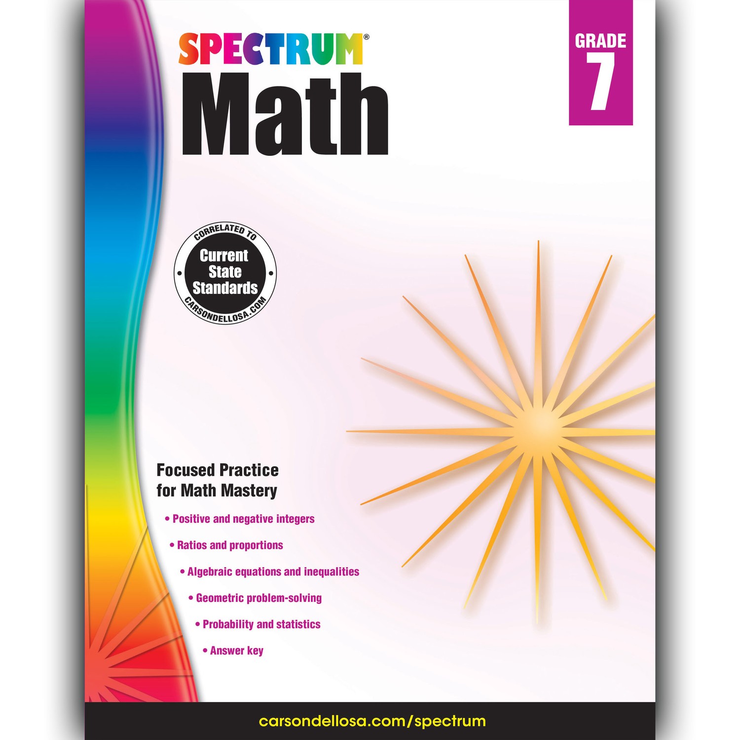 Math Workbook, Grade 7, Paperback