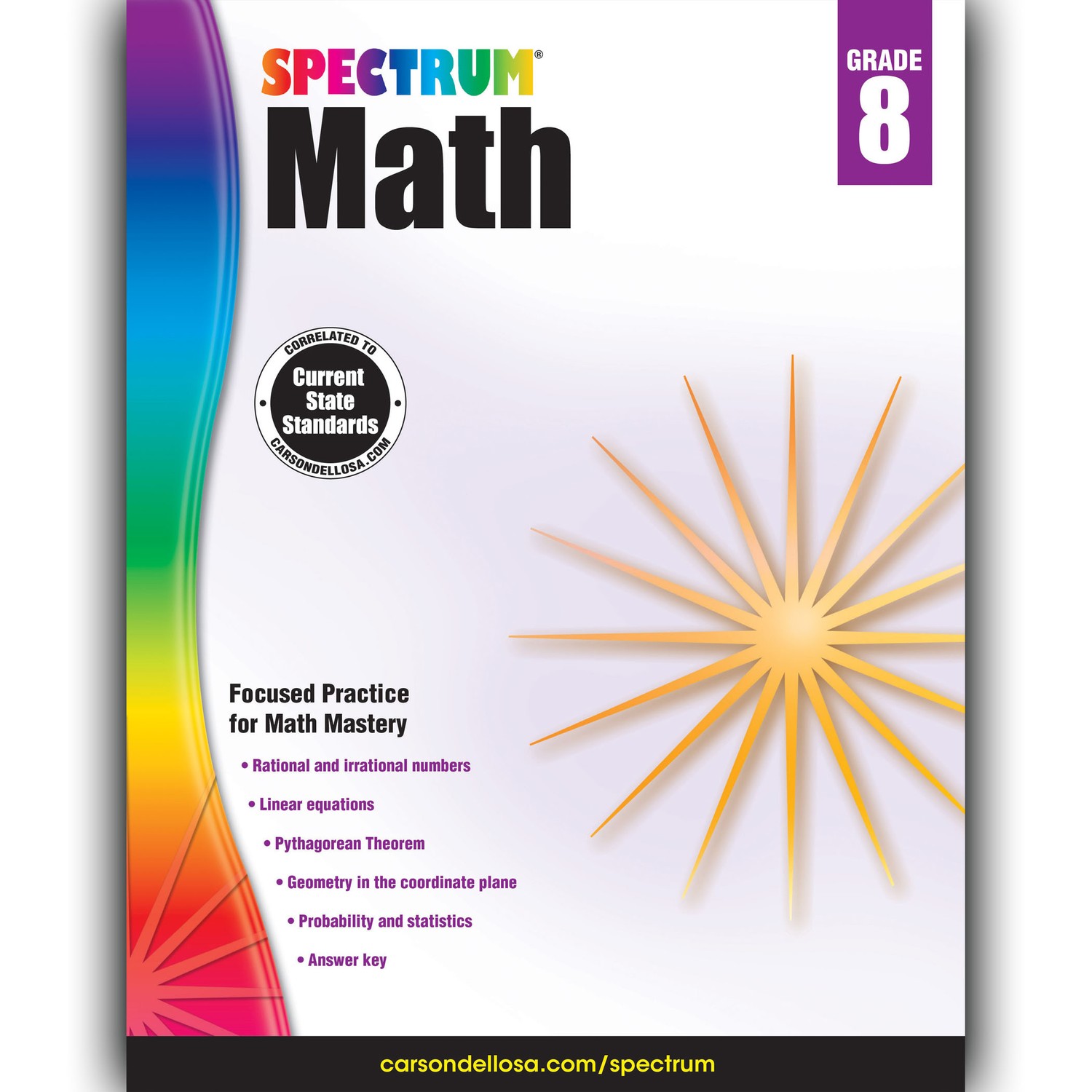 Math Workbook, Grade 8, Paperback