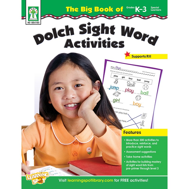 The Big Book of Dolch Sight Word Activities Resource Book, Grade K-3, Paperback