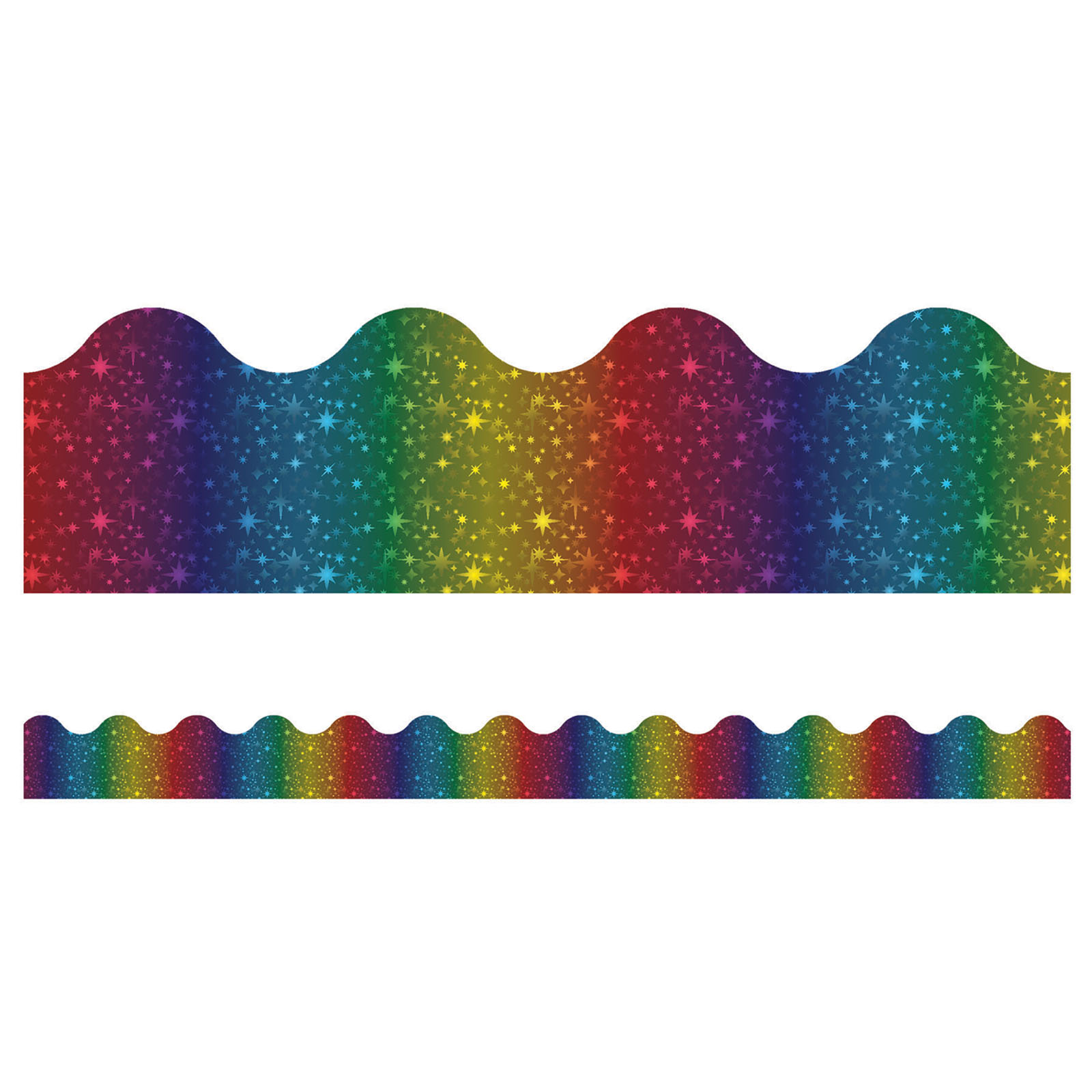 Sparkle + Shine Rainbow Foil Scalloped Border, 39 Feet