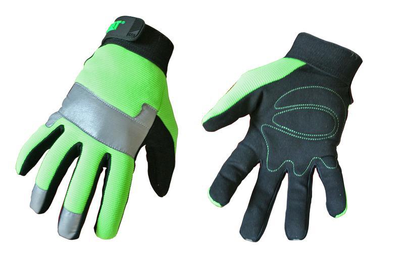 Glove High Vis Padded Palm Utility Lrg