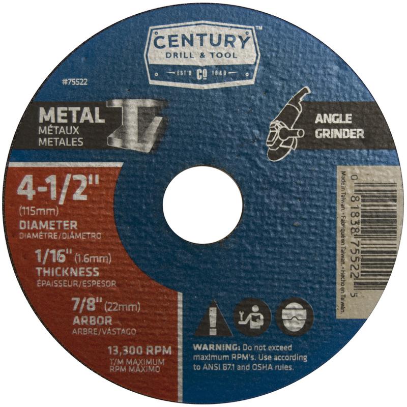 75522 4-1/2X1/16 Metal Grinding Wheel