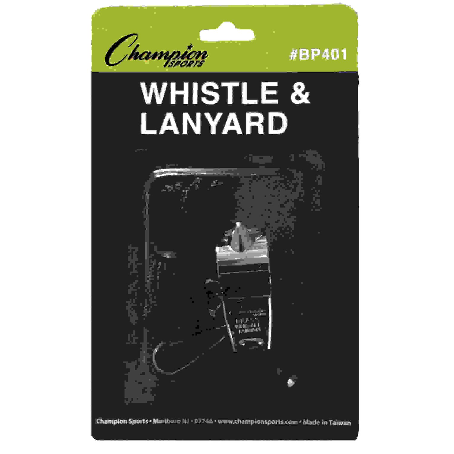 Metal Whistle & Black Lanyard Pack