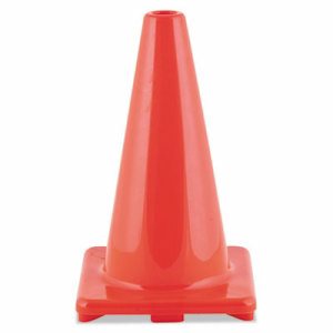 Hi-Visibility Flexible Vinyl Cone, Weighted, Orange, 18" Length