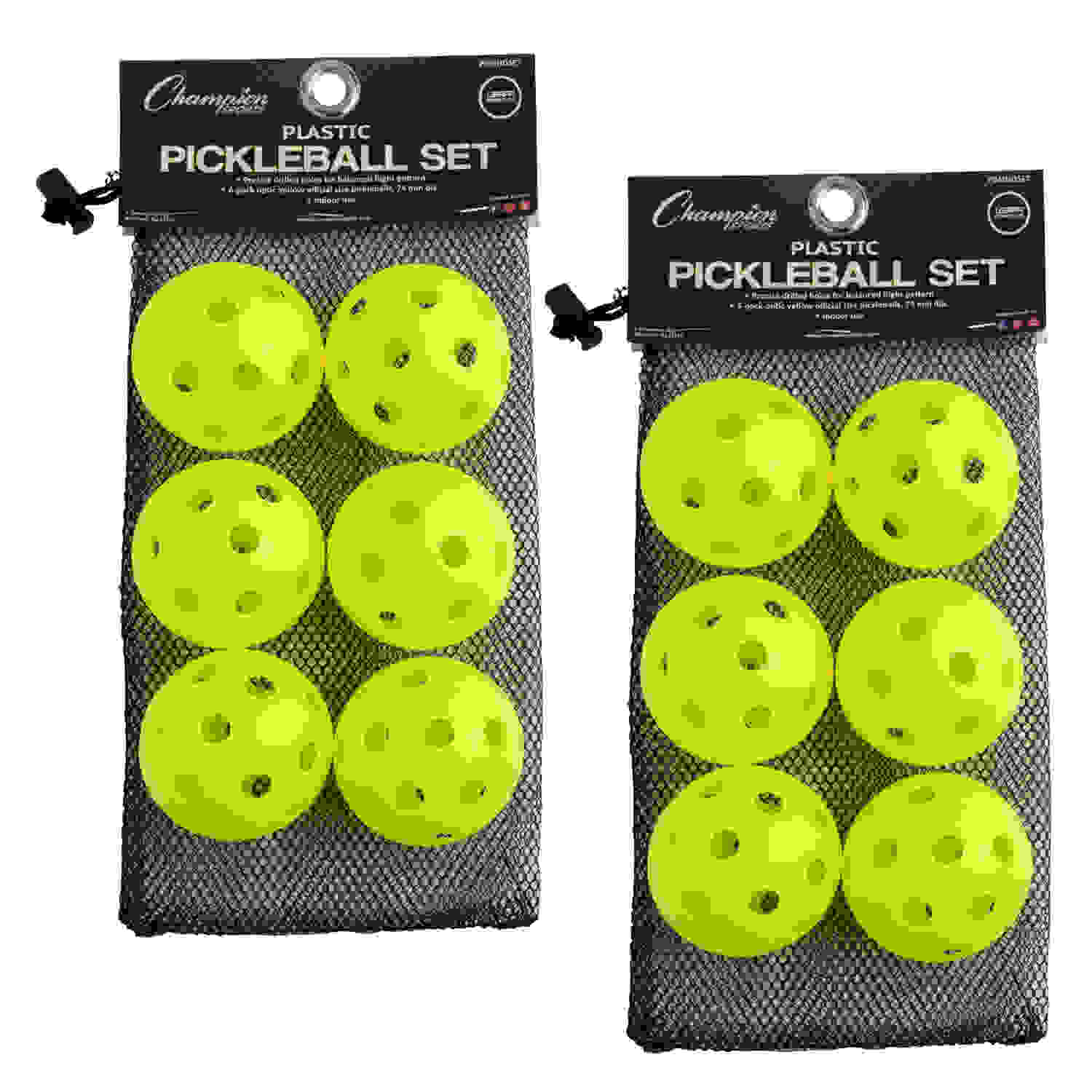 Recreational Indoor Pickleball Set, 6 Per Set, 2 Sets