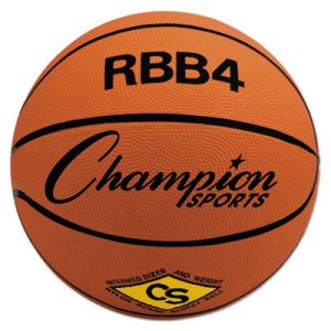 Intermediate Rubber Basketball, Size 6, Orange