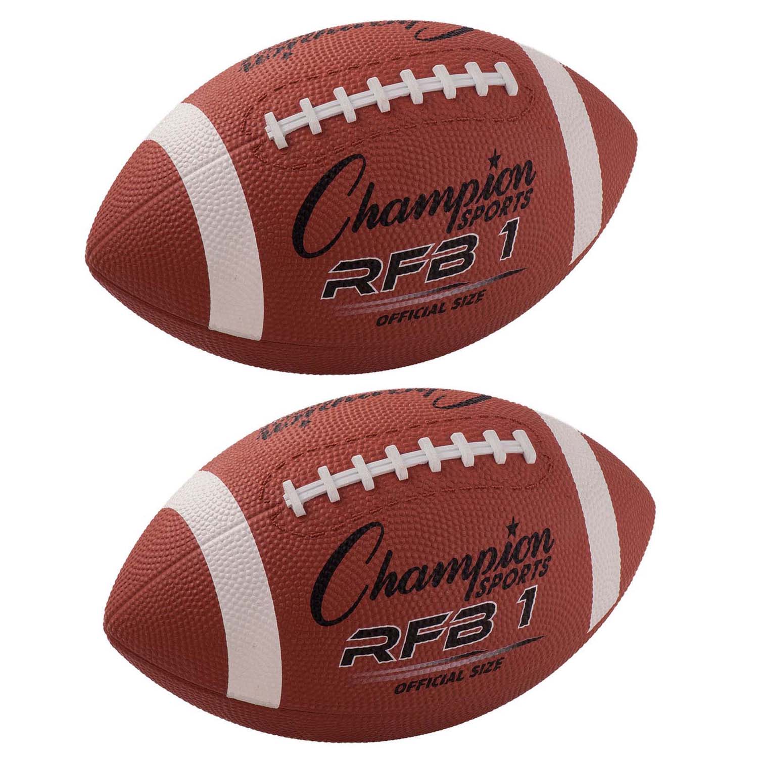 Official Size Rubber Football, Pack of 2