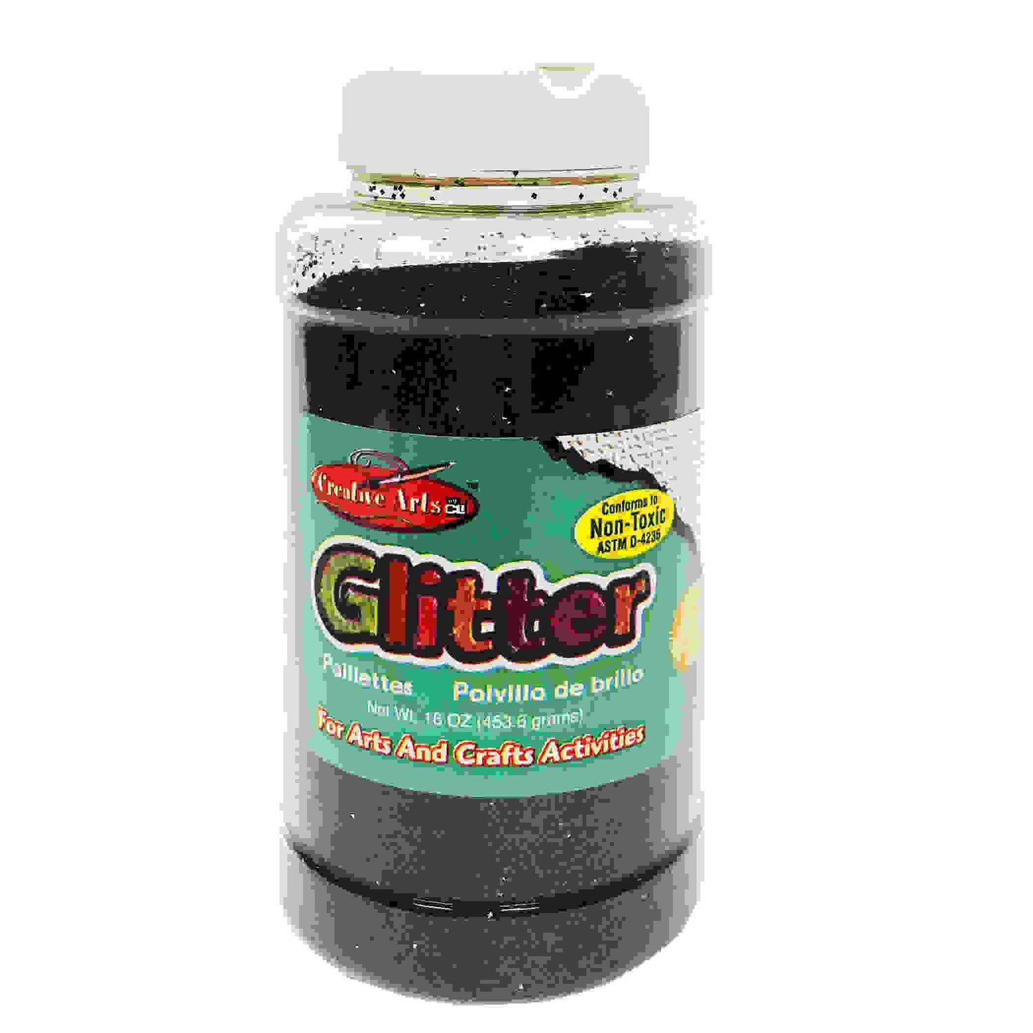 Creative Arts Glitter, 16 oz. Bottle, Black