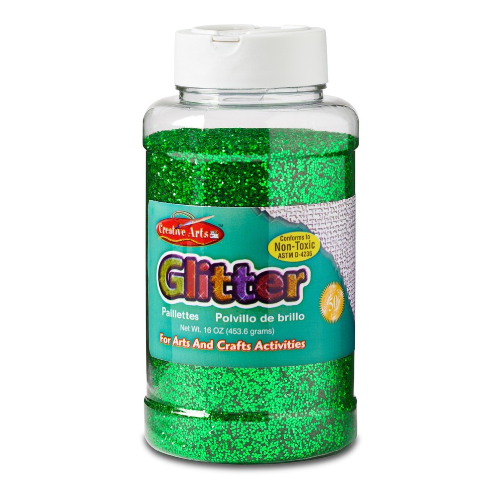 Creative Arts by Charles Leonard Glitter, 16 oz. Bottle, Green