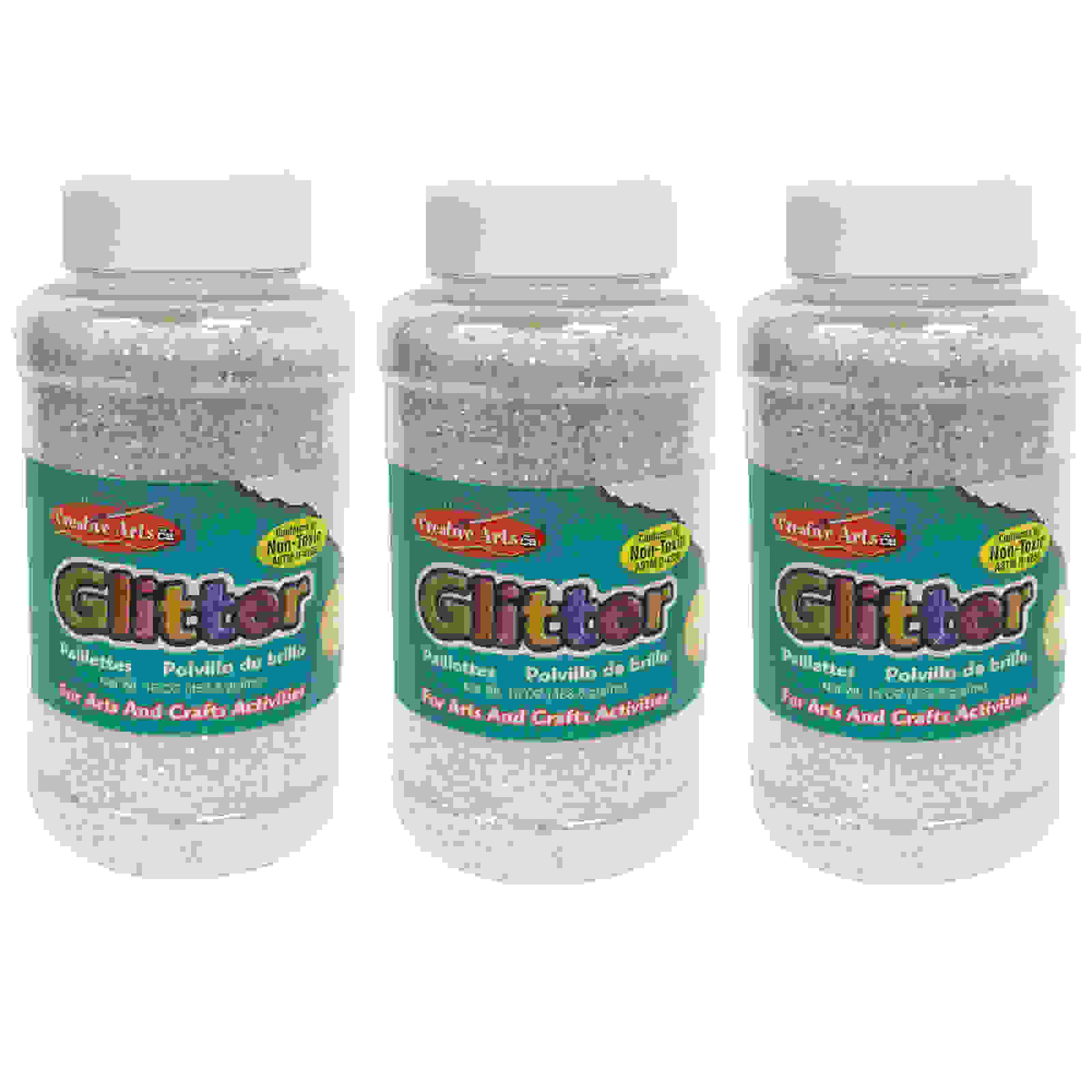 Creative Arts Glitter, 1 lb. Bottle, Iridescent, Pack of 3