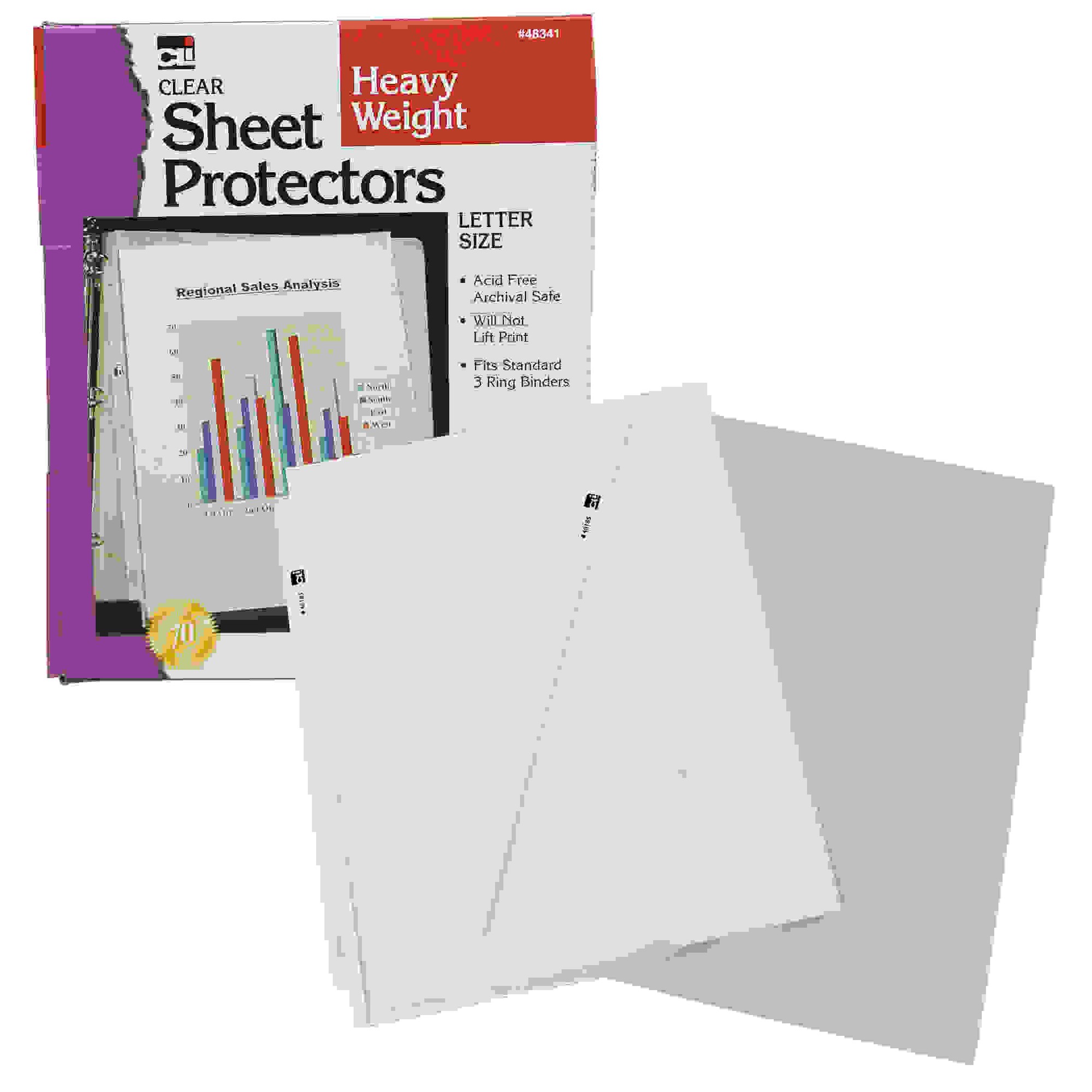 Sheet Protectors, Heavy Weight, Letter Size, Clear, Box of 100