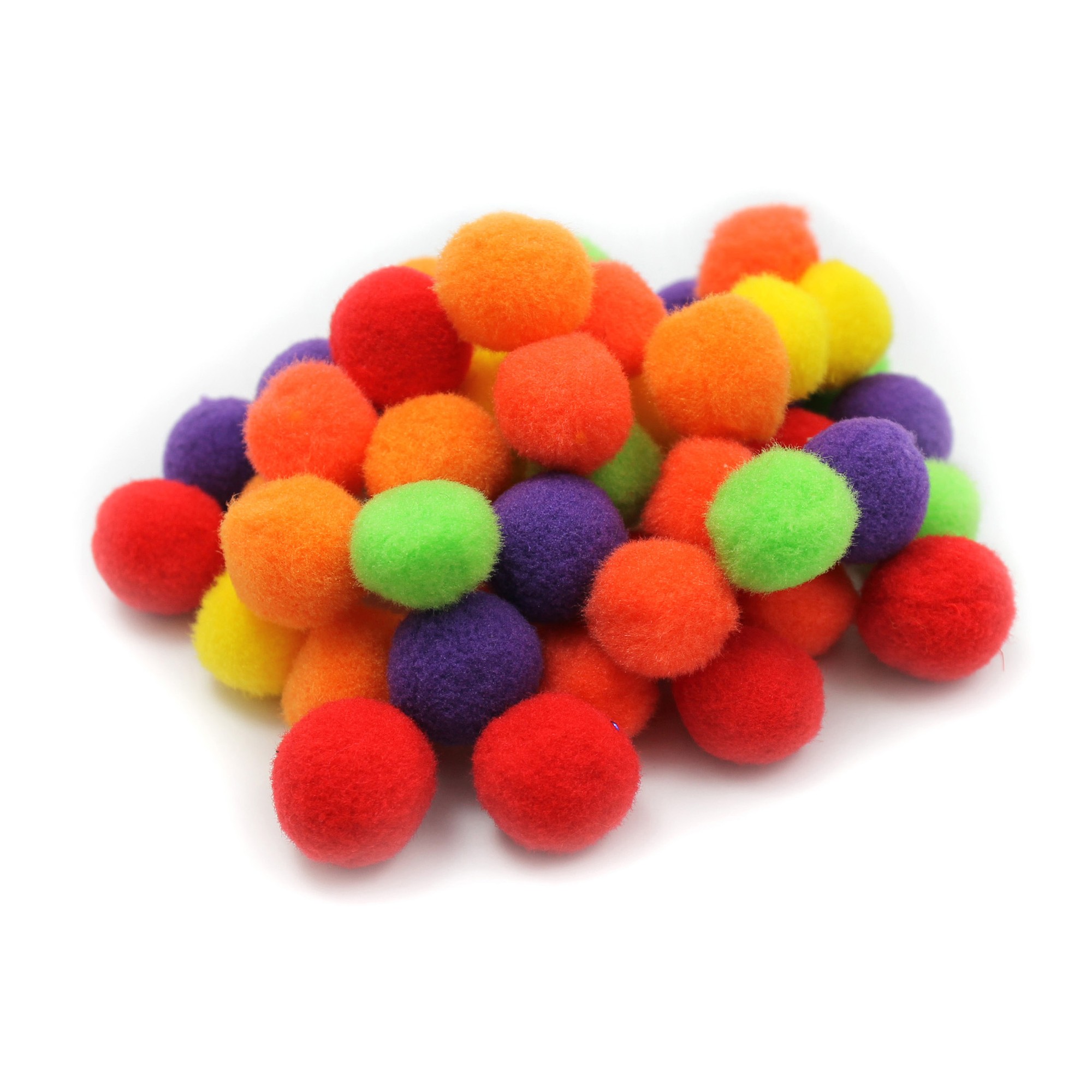 Creative Arts Pom-Poms, 1", Hot Colors, Bag of 50