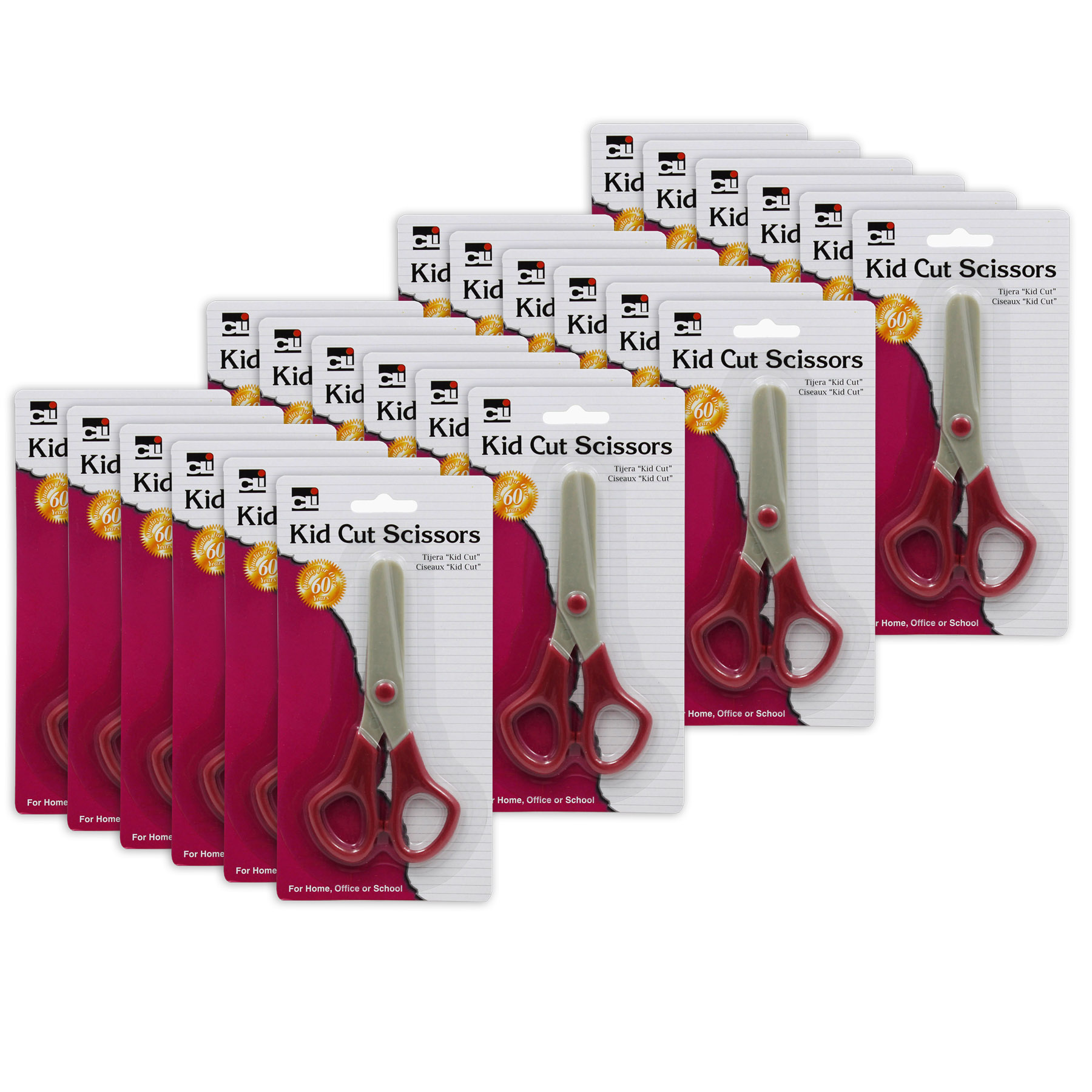 Kid Cut Plastic Scissors in Assorted Colors, Pack of 24