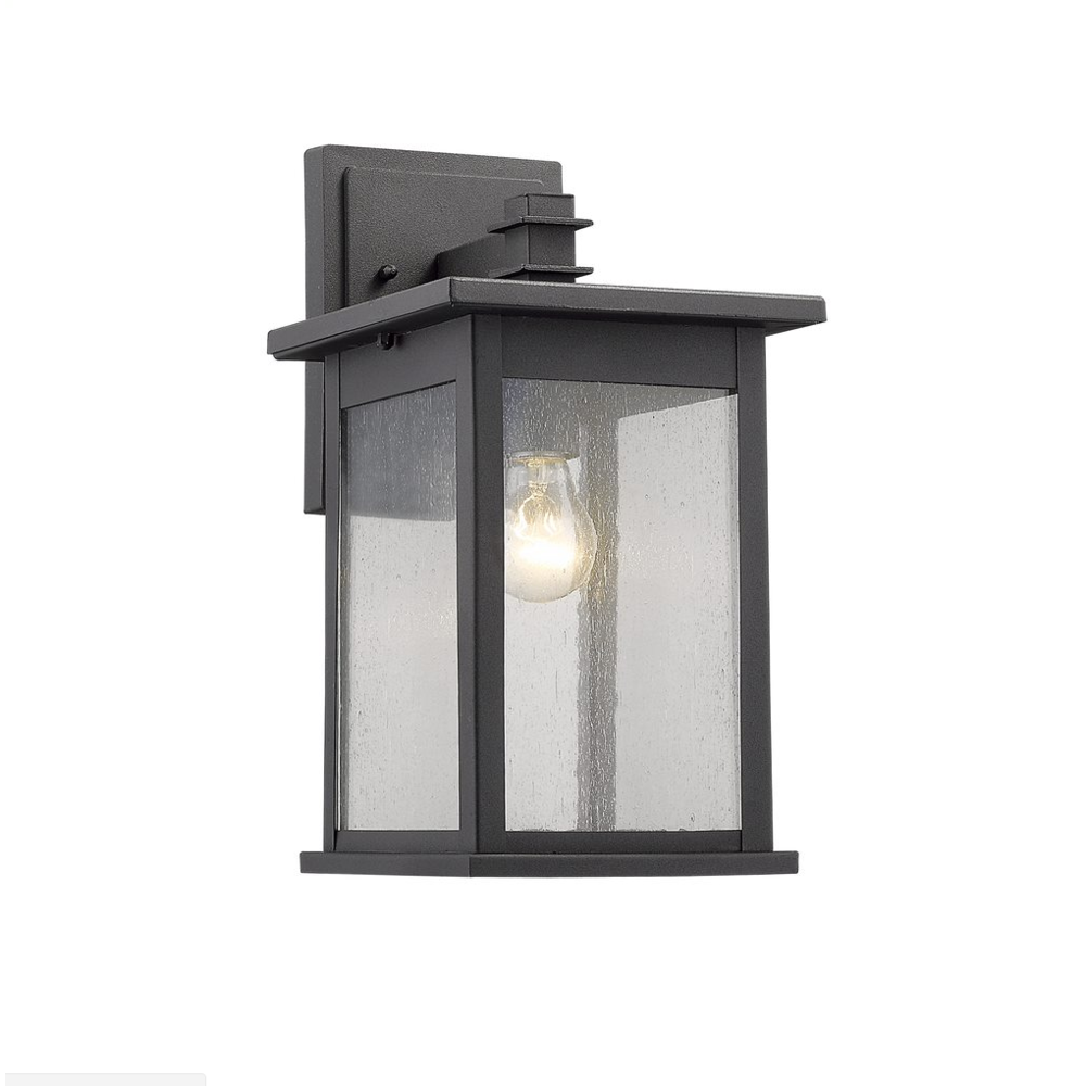 TRISTAN Transitional 1 Light Black Outdoor Wall Sconce 14" Height