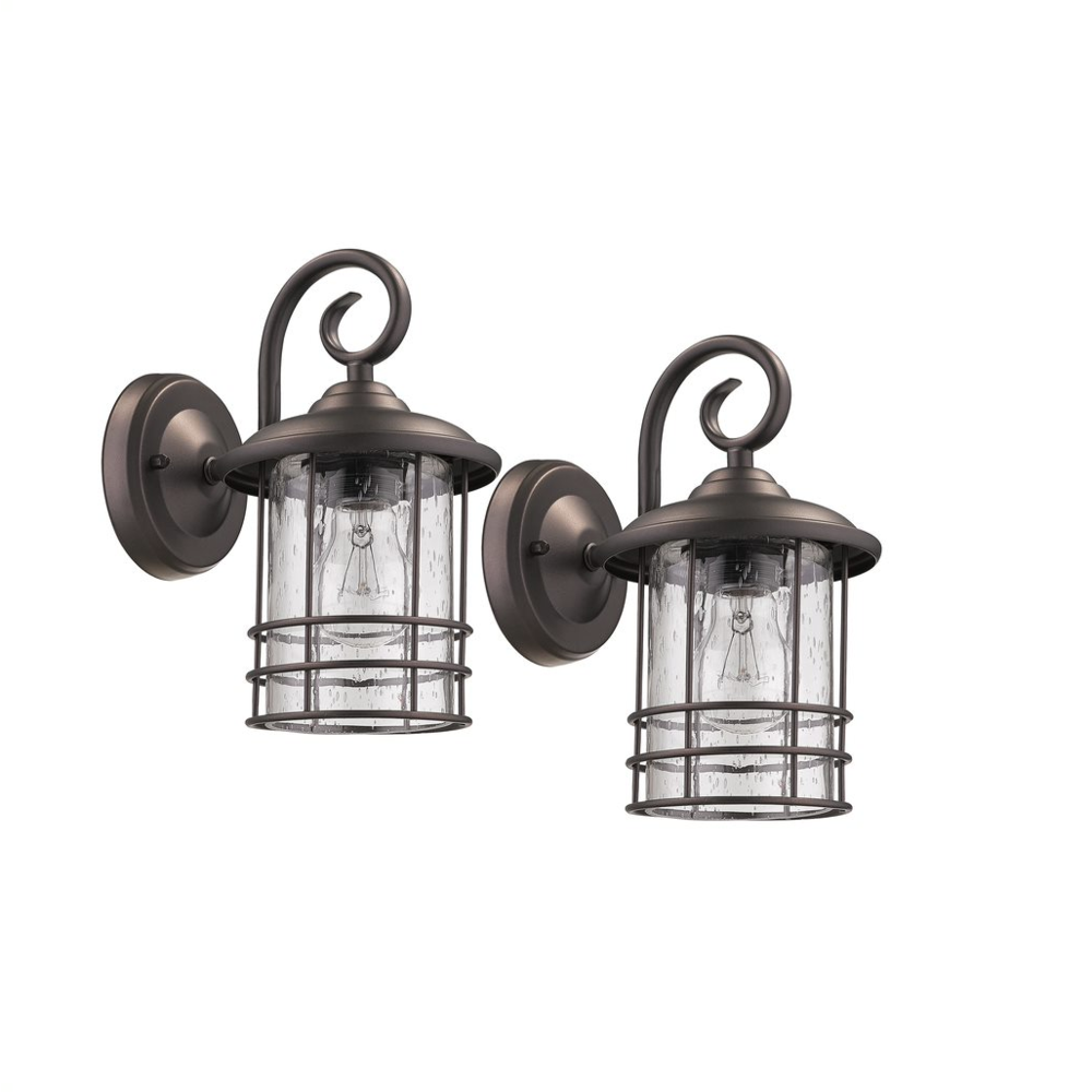 Transitional 1 Light Rubbed Bronze Outdoor Wall Sconce 10" Height, 2-pack
