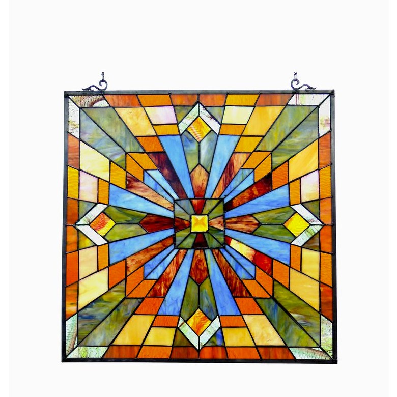 EMMA Tiffany-glass Window Panel 24"