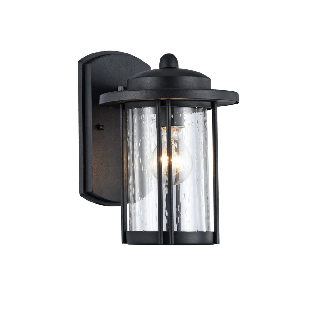 DOLAN Transitional 1 Light Black Outdoor Wall Sconce 11" Height
