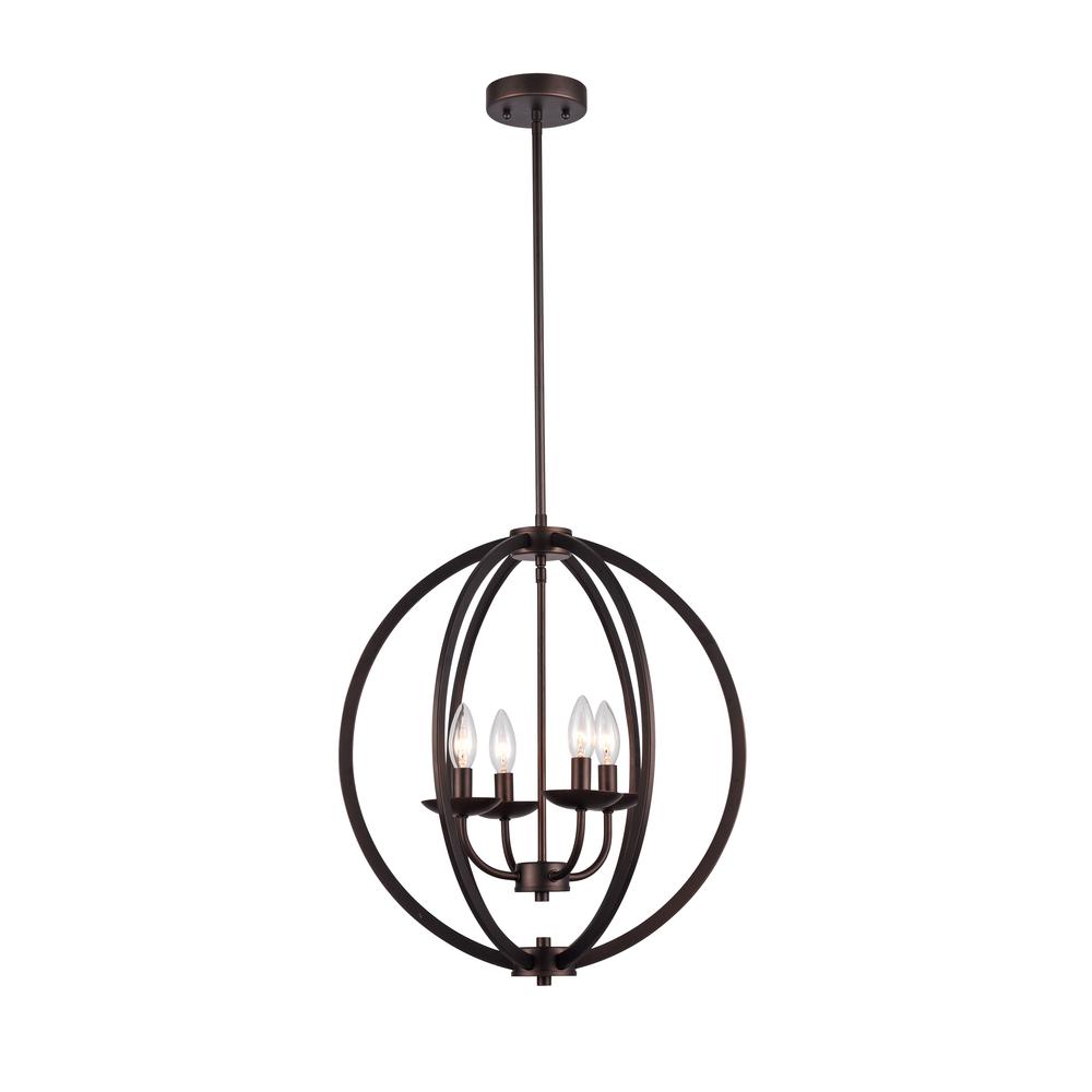 OSBERT Industrial-style 4 Light Rubbed Bronze Ceiling Pendant 18" Wide