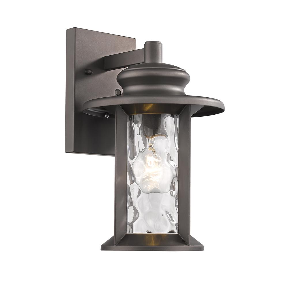 OWEN Transitional 1 Light Rubbed Bronze Outdoor Wall Sconce 12" Tall