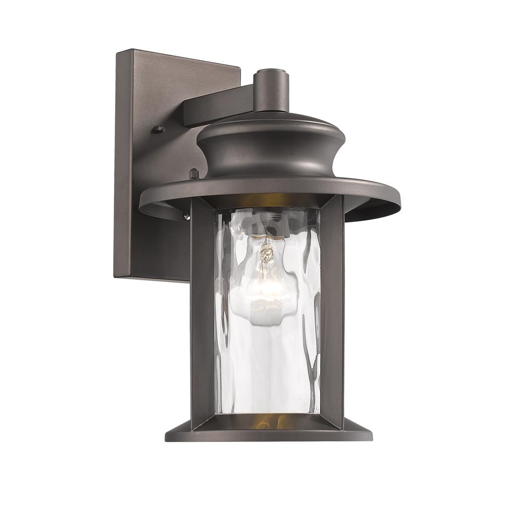 OWEN Transitional 1 Light Rubbed Bronze Outdoor Wall Sconce 14" Tall