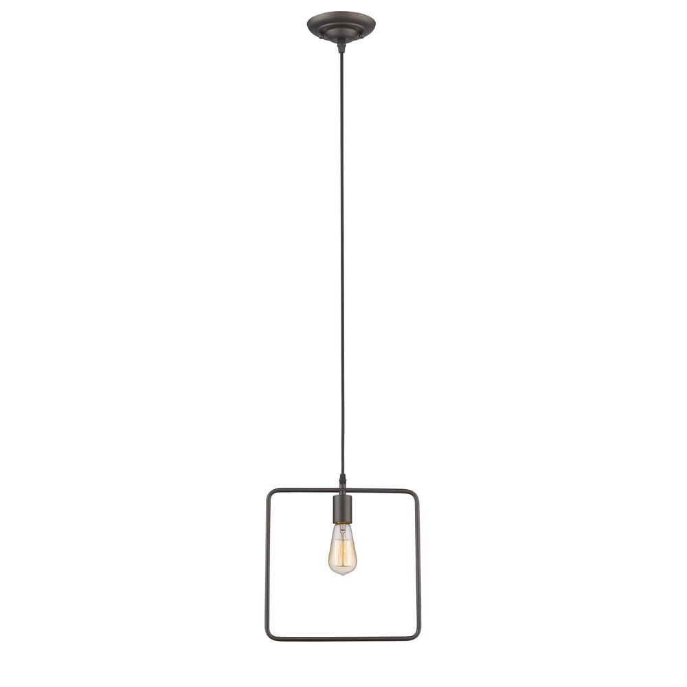 IRONCLAD Industrial-style 1 Light Rubbed Bronze Ceiling Mini Pendant 12" Wide
