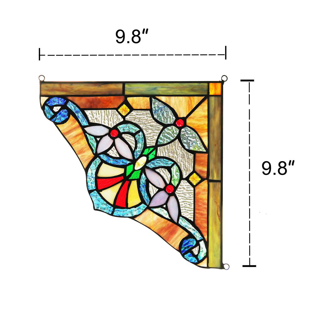 ANELISA Victorian Tiffany-glass Window Panel 10" Wide