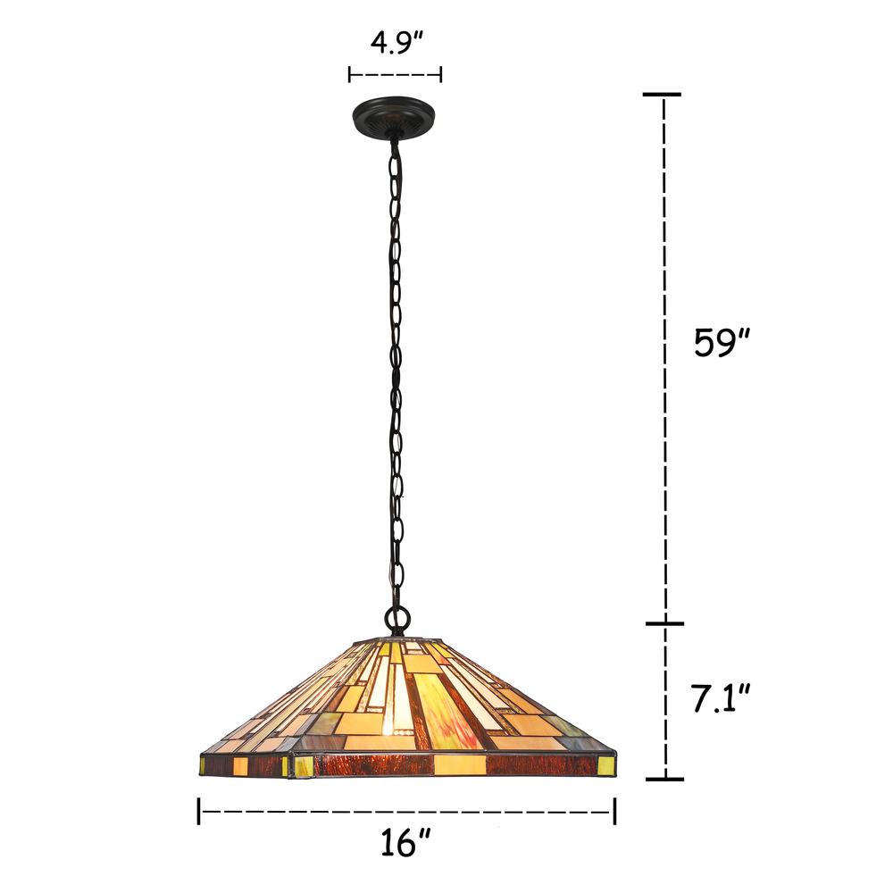 MERTON Mission 2 Light Blackish Bronze Ceiling Pendant 16" Wide