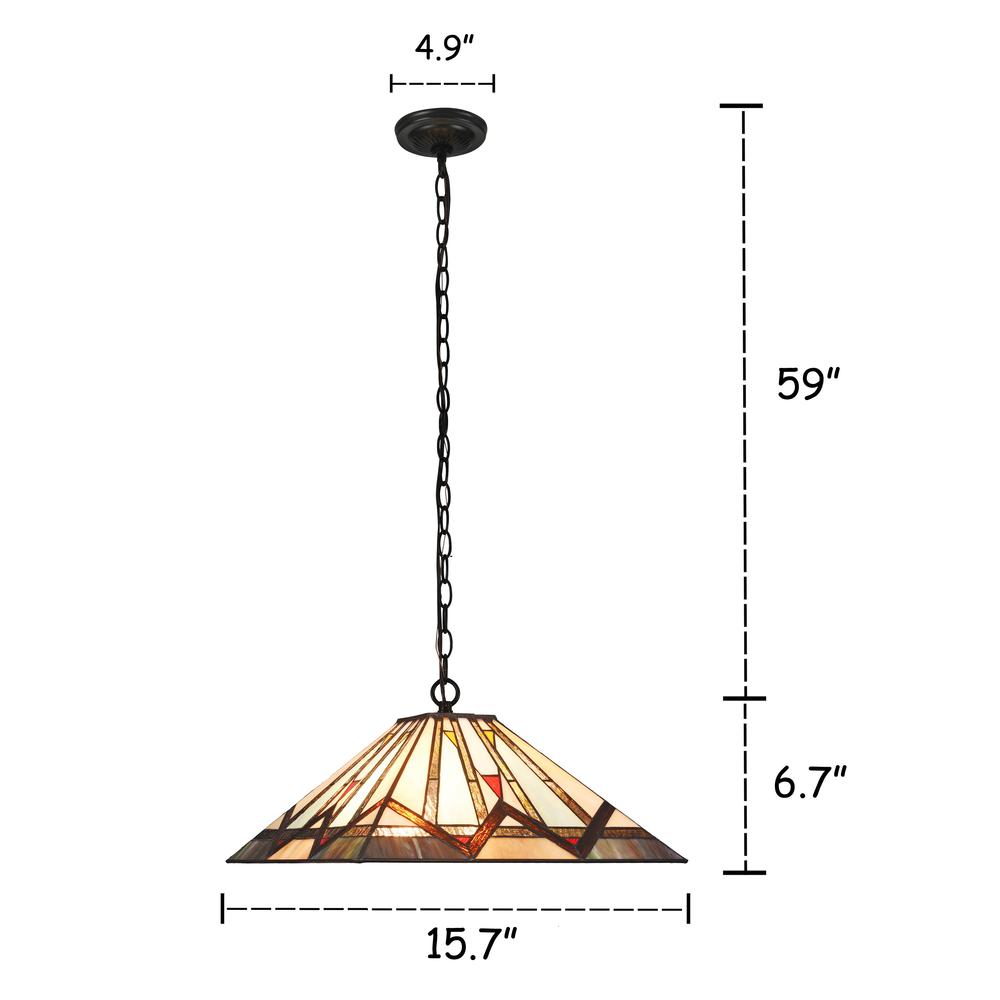 MANTON Mission 2 Light Blackish Bronze Ceiling Pendant 16" Wide