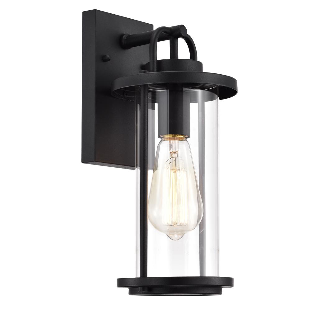 CHLOE Lighting LANDRY Transitional 1 Light Textured Black Outdoor Wall Sconce 13" Height