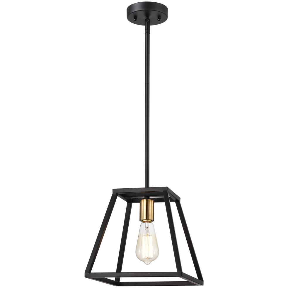 CHLOE Lighting IRONCLAD Industrial 1 Light Textured Black Mini Pendant Ceiling Fixture 10" Wide