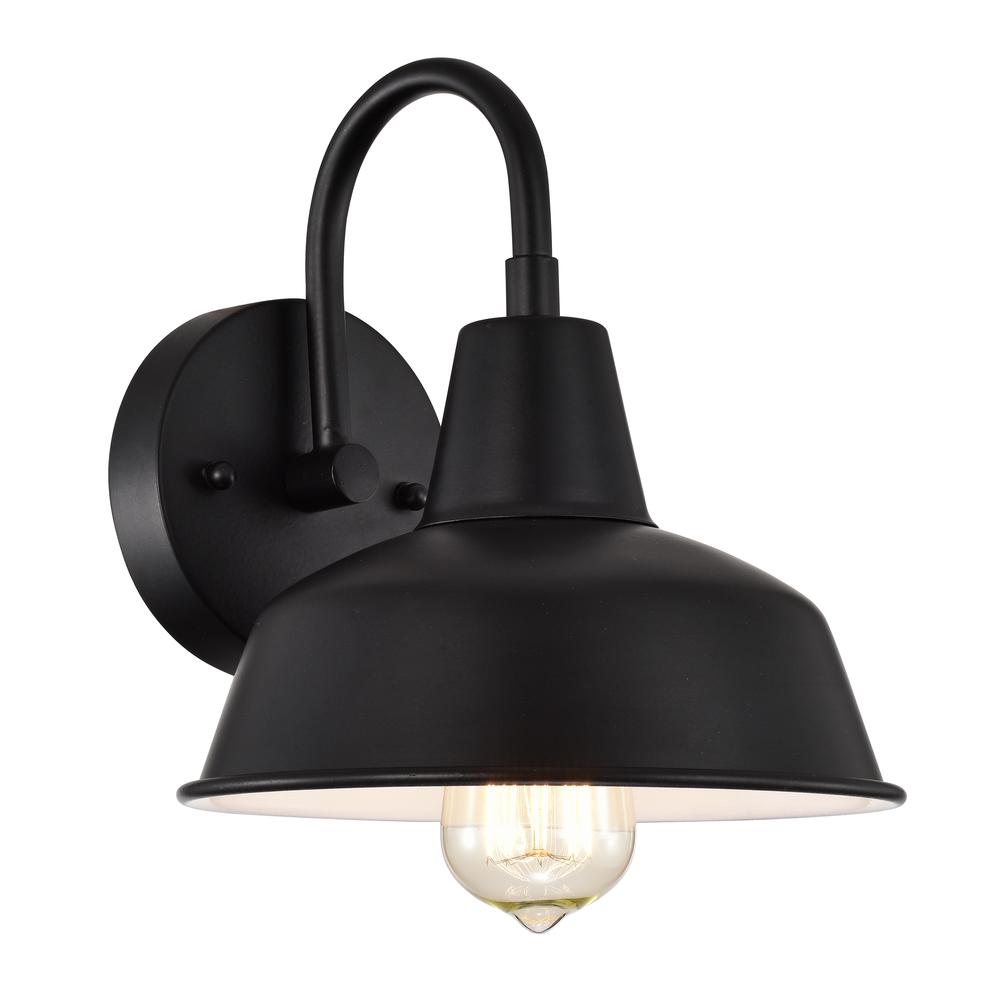 CHLOE Lighting IRONCLAD Industrial 1 Light Textured Black Indoor Wall Sconce 9" Wide