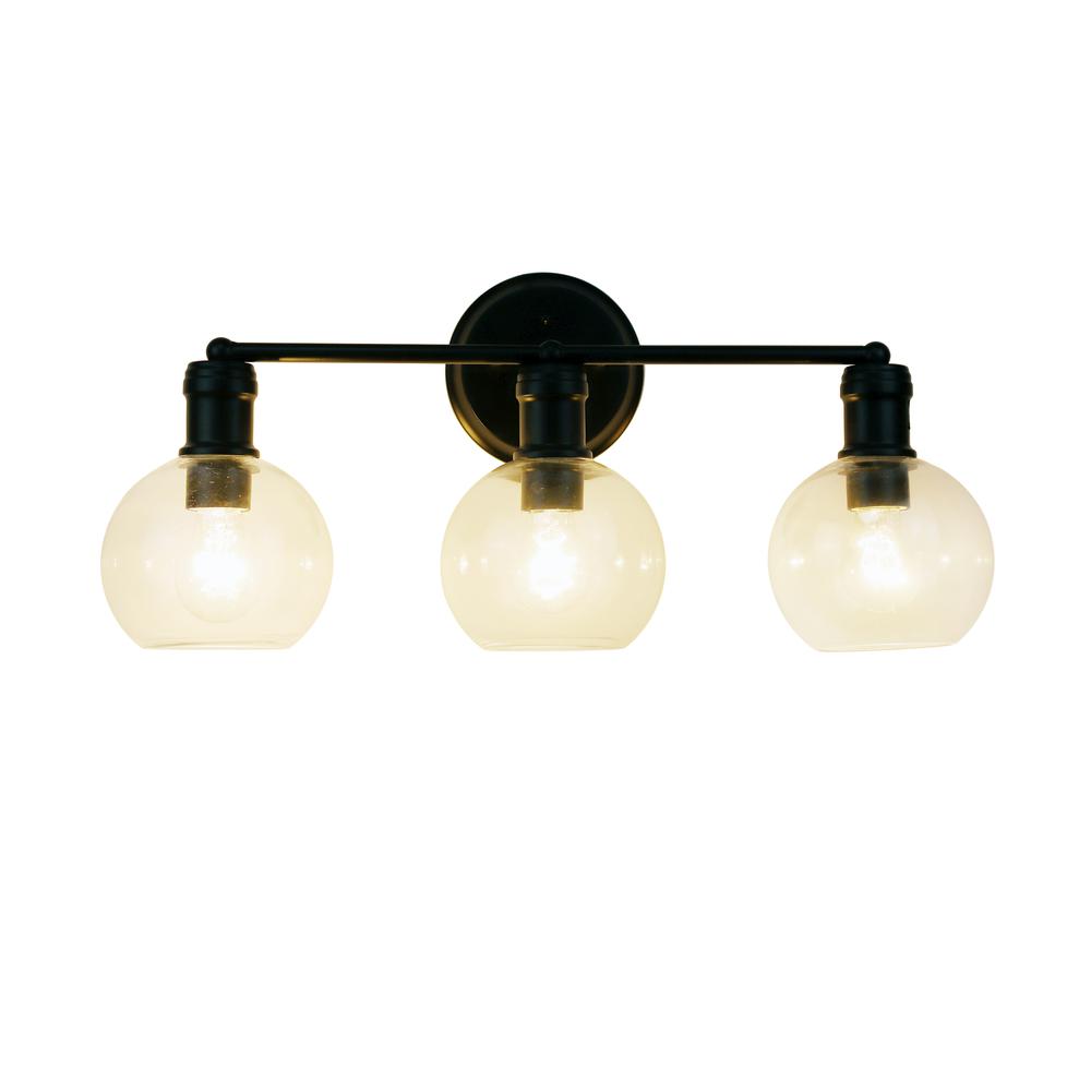 CHLOE Lighting OXA Transitional Matt Black 3 Light Vanity Bath Light  22" Wide