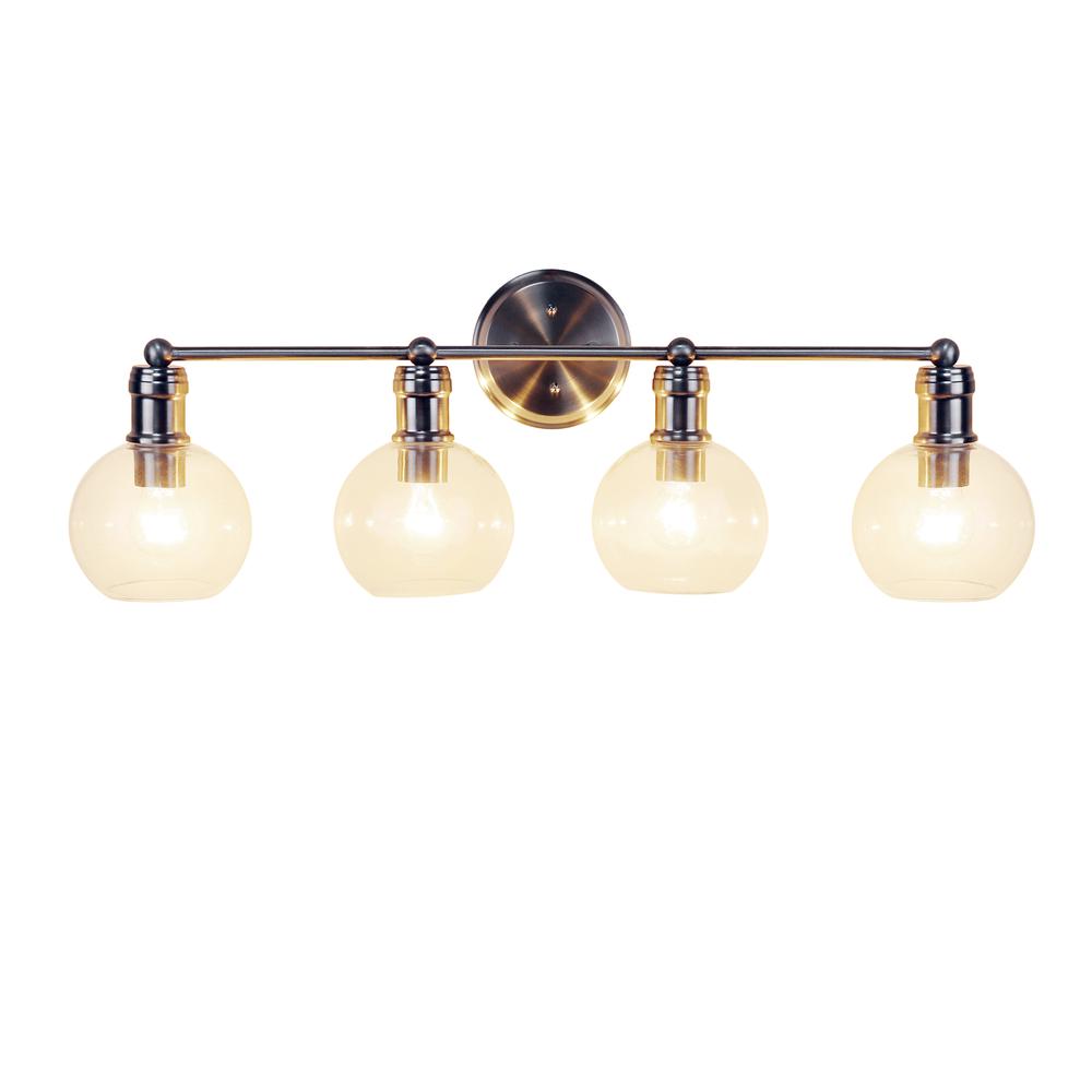 CHLOE Lighting OXA Transitional Brushed Nickel 4 Light Vanity Bath Light  30" Wide