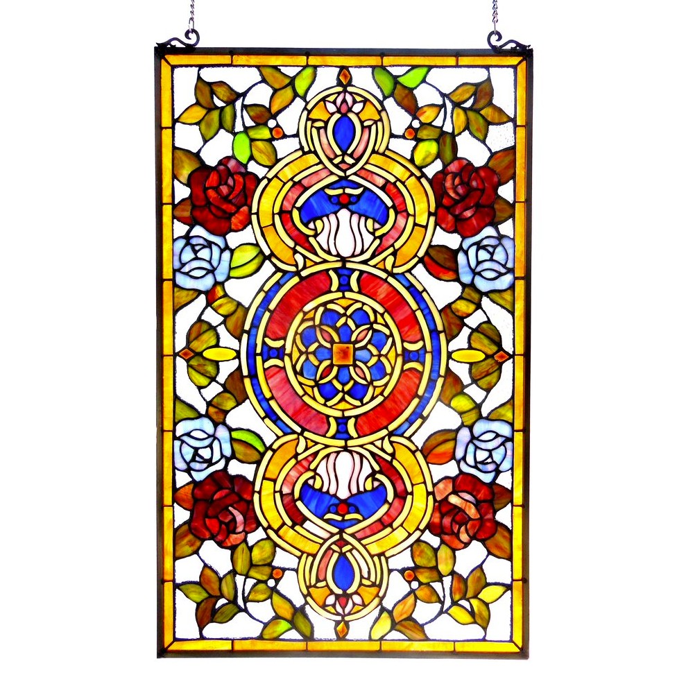 EUREKA SONARATiffany-glass Victorian Window Panel 20x32