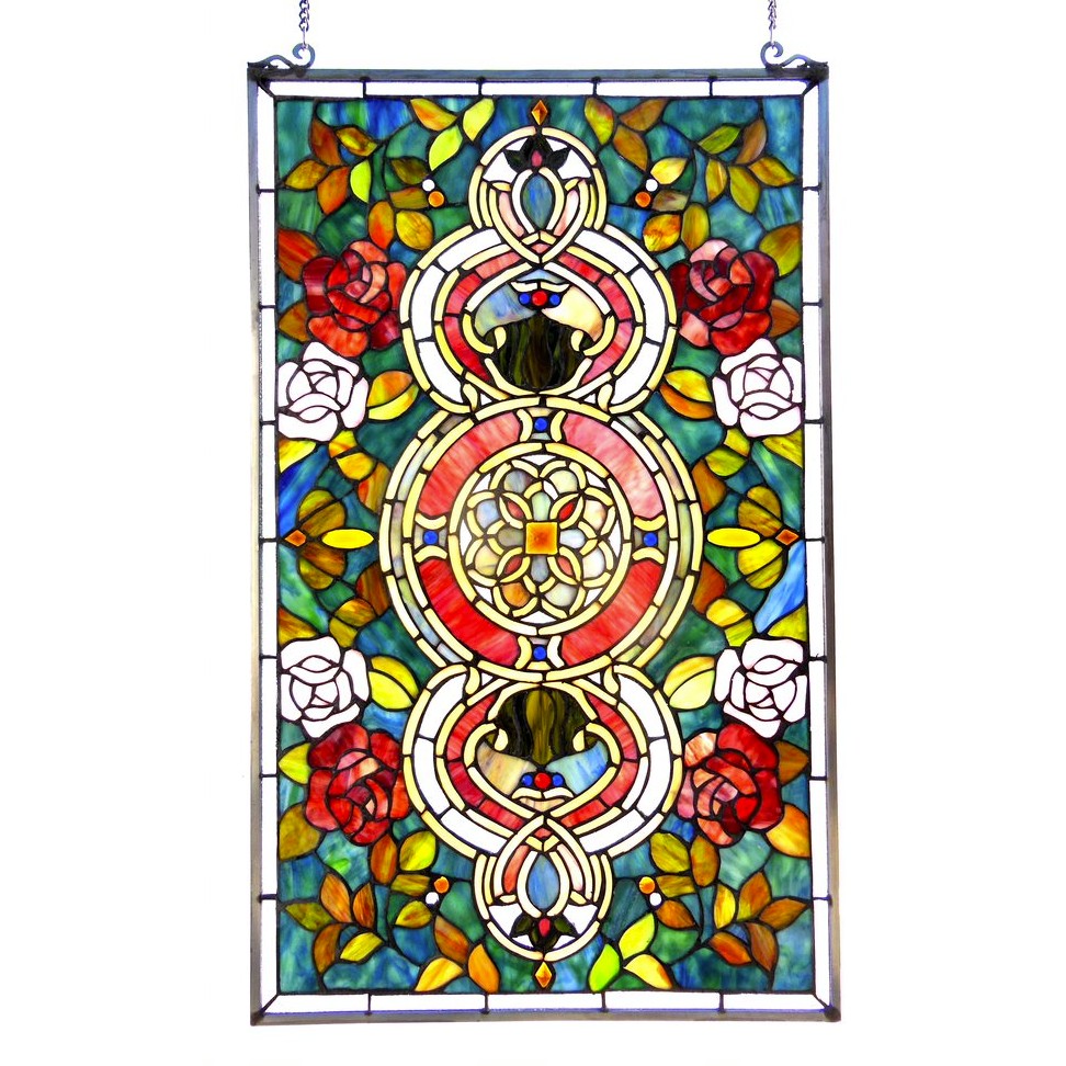EUREKA SONARATiffany-glass Victorian Window Panel 20x32