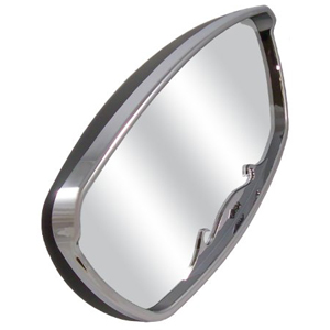 Wave 7" x 17" Mirror Head (Black with Chrome Trim)