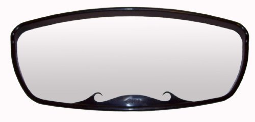 Wave 7" x 17" Mirror (Black) with Round Bracket