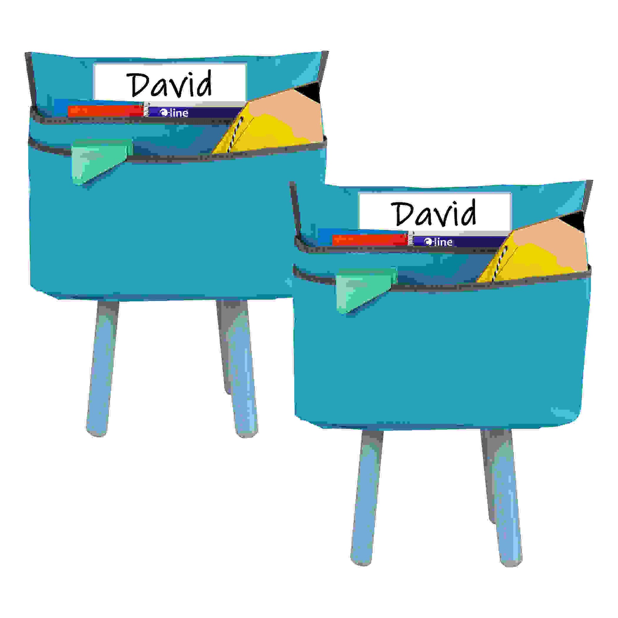 Medium Chair Cubbie, 15", Seaside Blue, Pack of 2