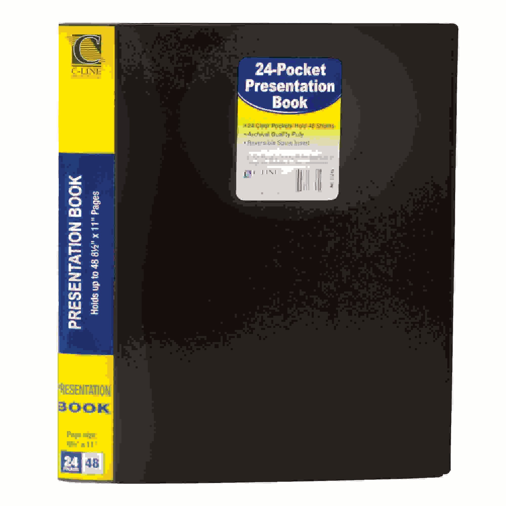 Bound Sheet Protector Presentation Book, 24-Pocket
