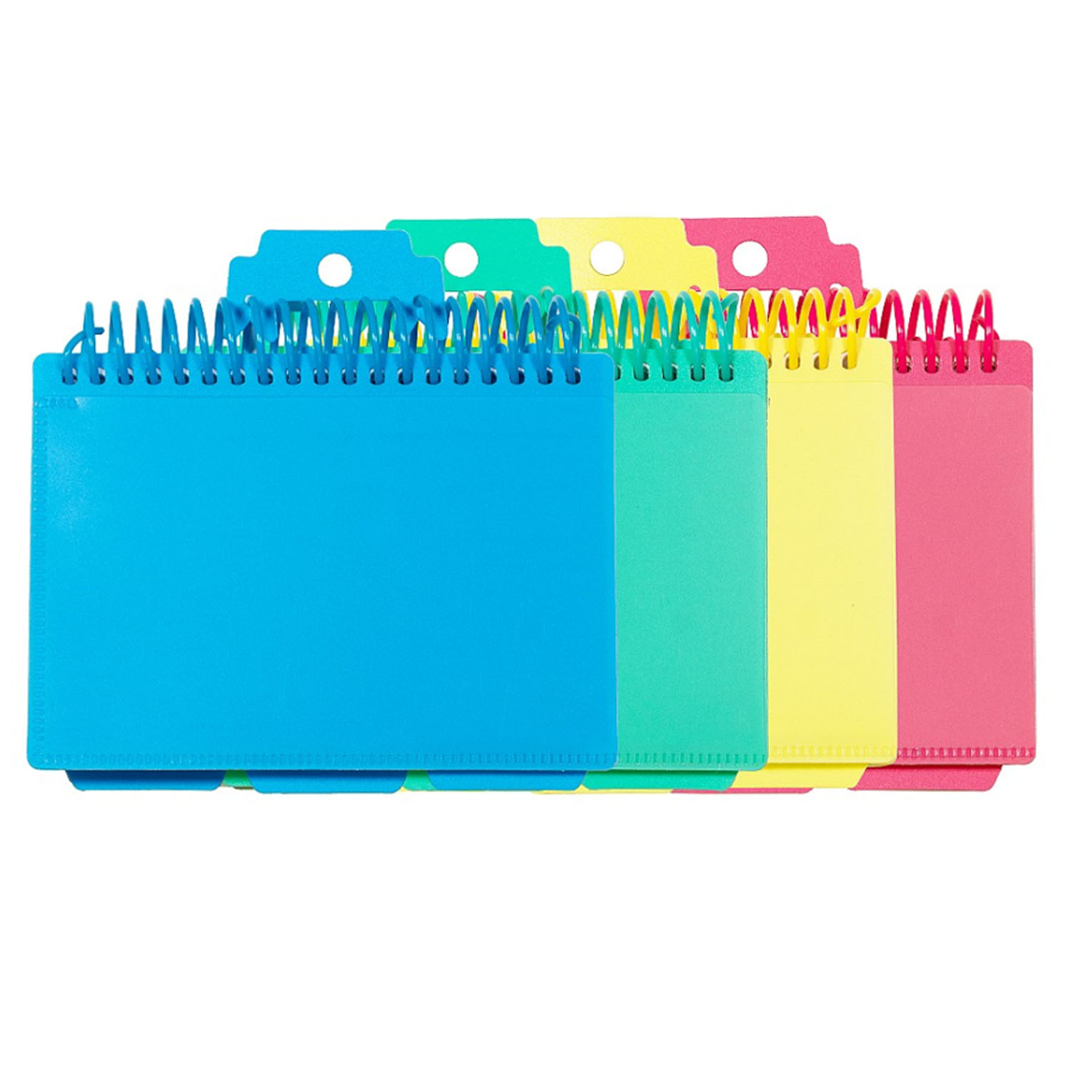 Spiral Bound Index Card Notebook with Index Tabs, Assorted Tropic Tones Colors, 1 Each