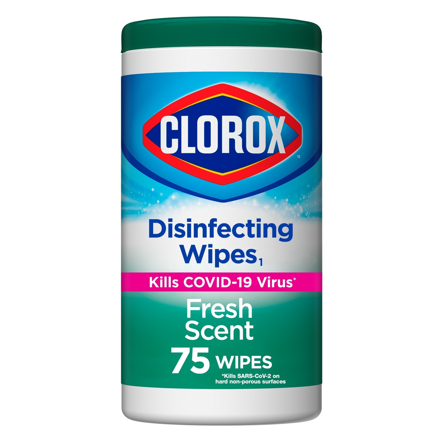 Disinfecting Wipes, Fresh Scent, 7 x 8, White, 75/Canister