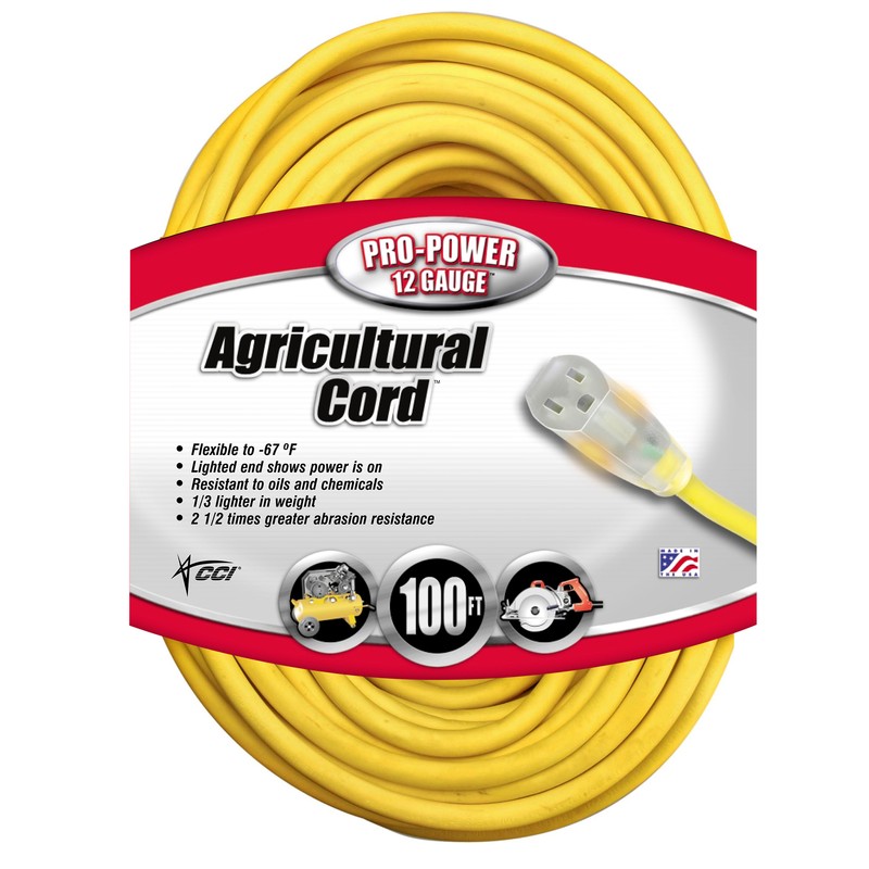012/3 100 Ft. Yellow Extension Cord