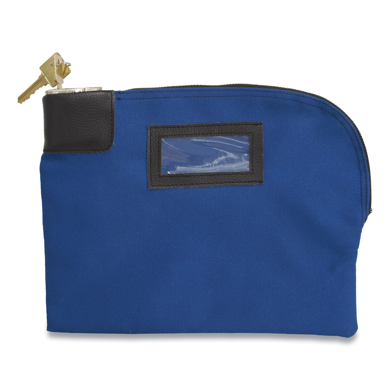 Fabric Deposit Bag, Locking, 8.5 x 11 x 1, Canvas, Blue