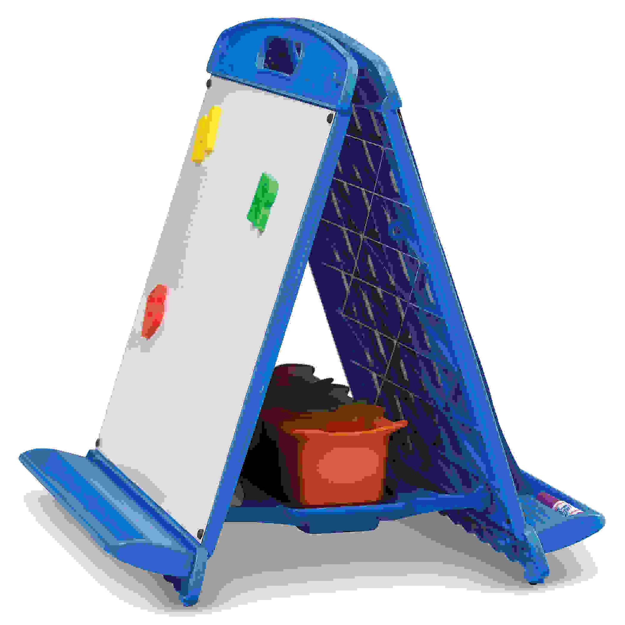 Tabletop Easel with Dry Erase Boards, Pocket Chart, and Storage Tubs