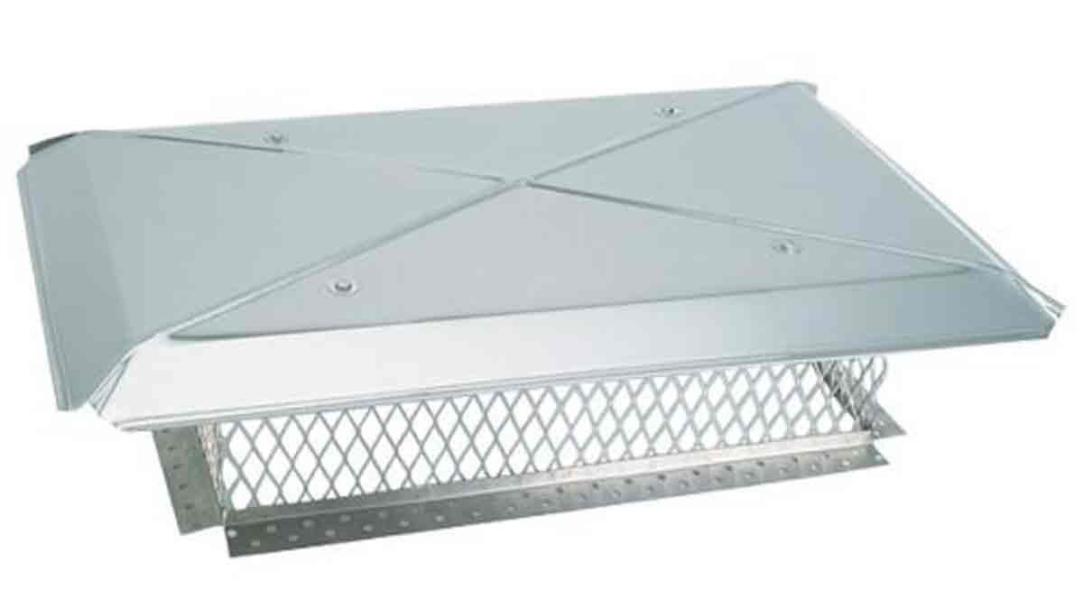 17" X 58" Gelco Stainless Steel Multi-Flue Chimney Protector Cap W/Swingtabs, 10" High, 3/4" Mesh